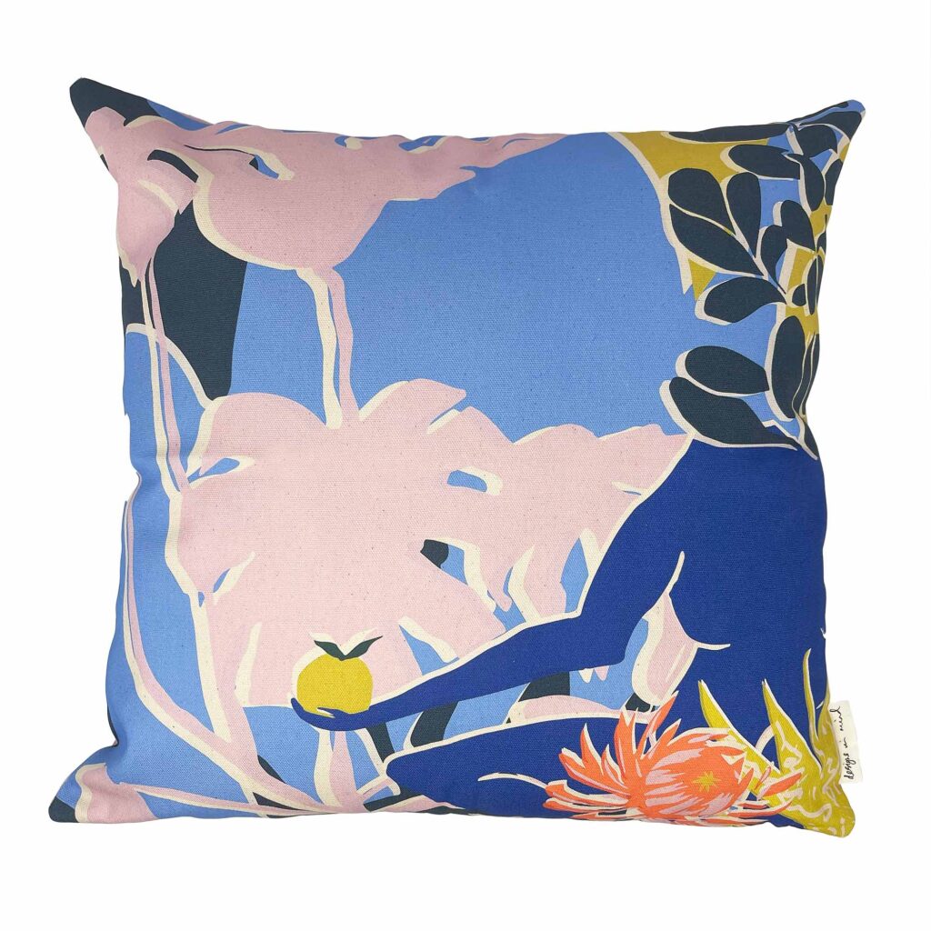 'Pink Forbidden Fruit' Cushion by Designs in Mind