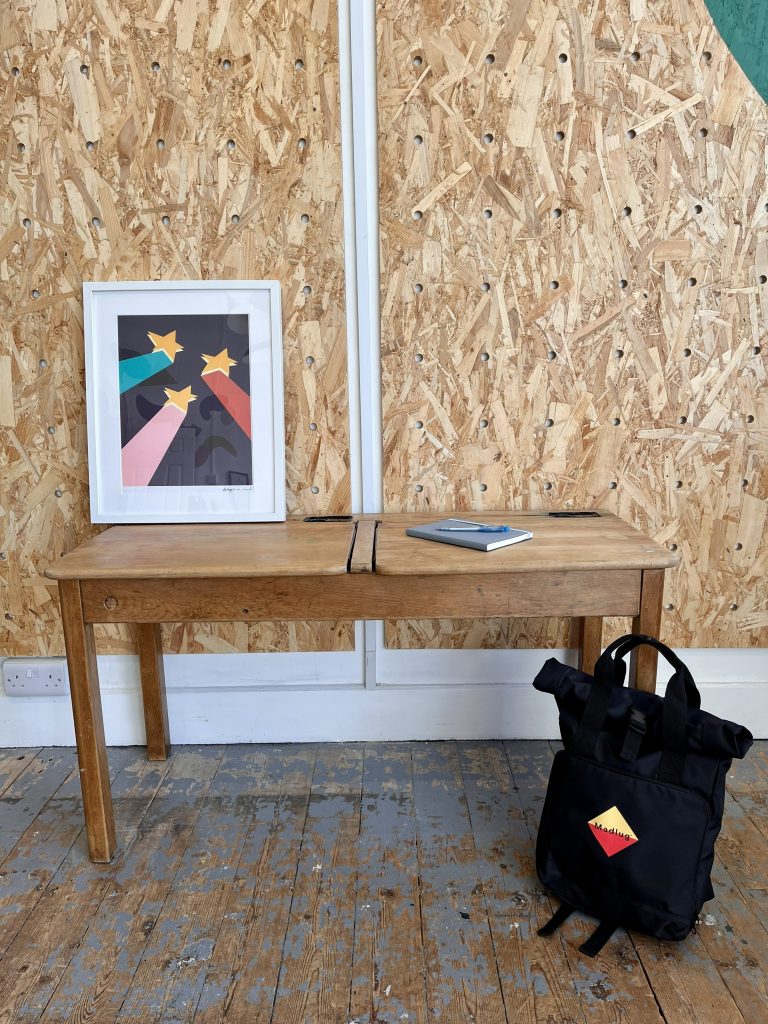 Retro double school desk