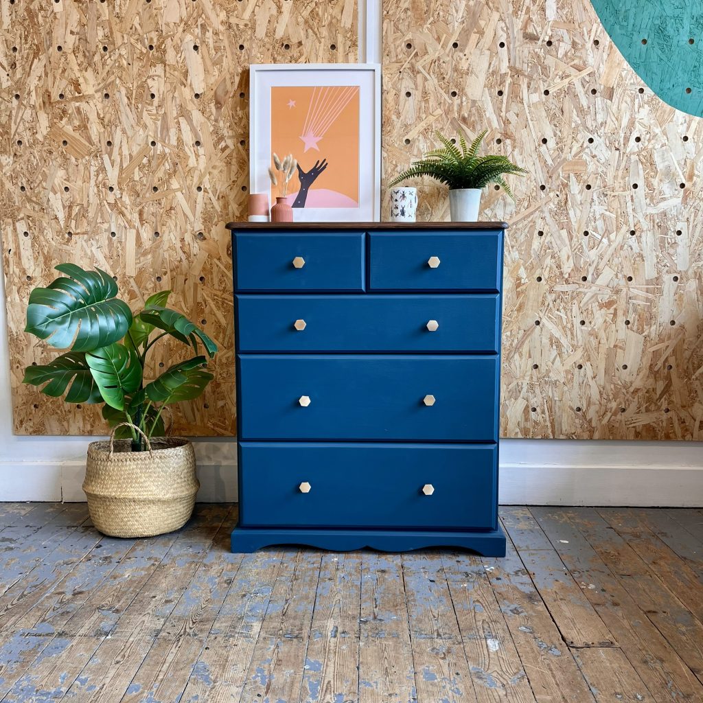 Blue chest of drawers