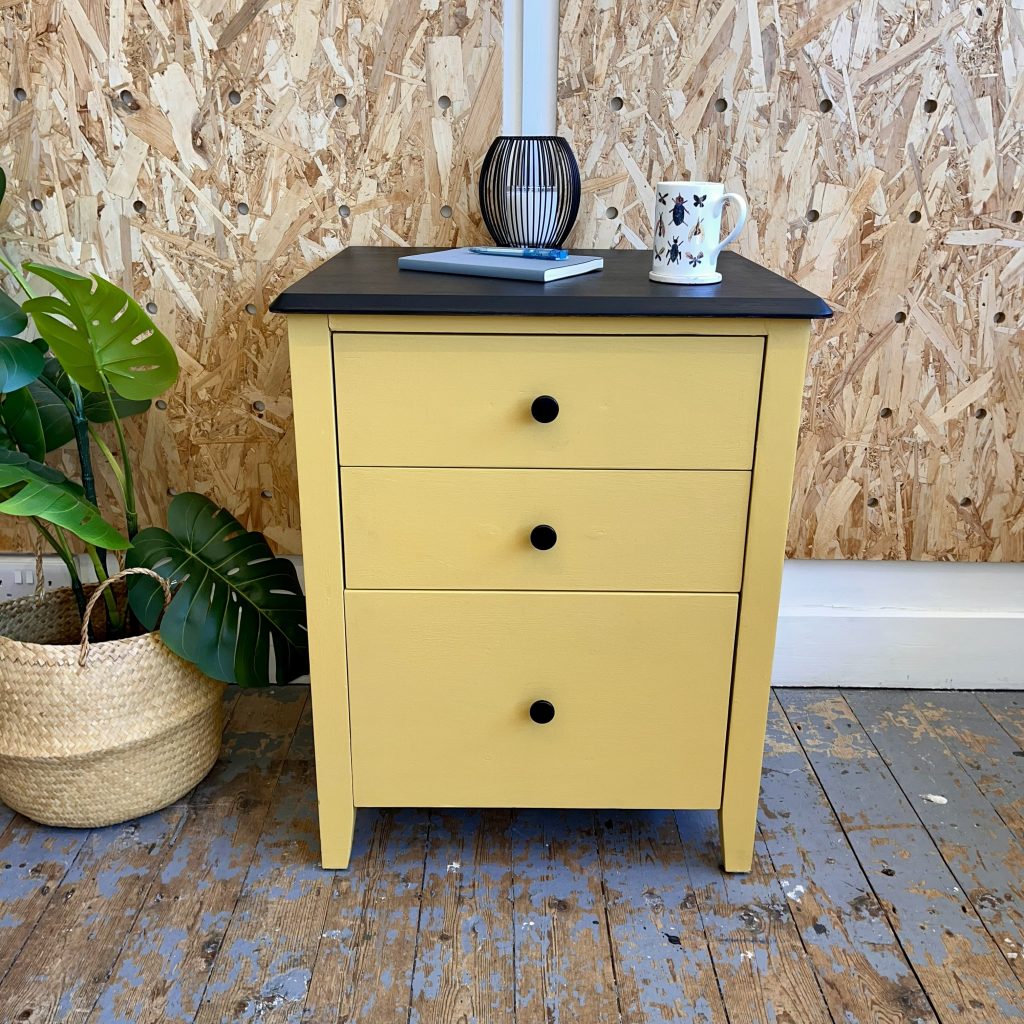mustard yellow chest of drawers