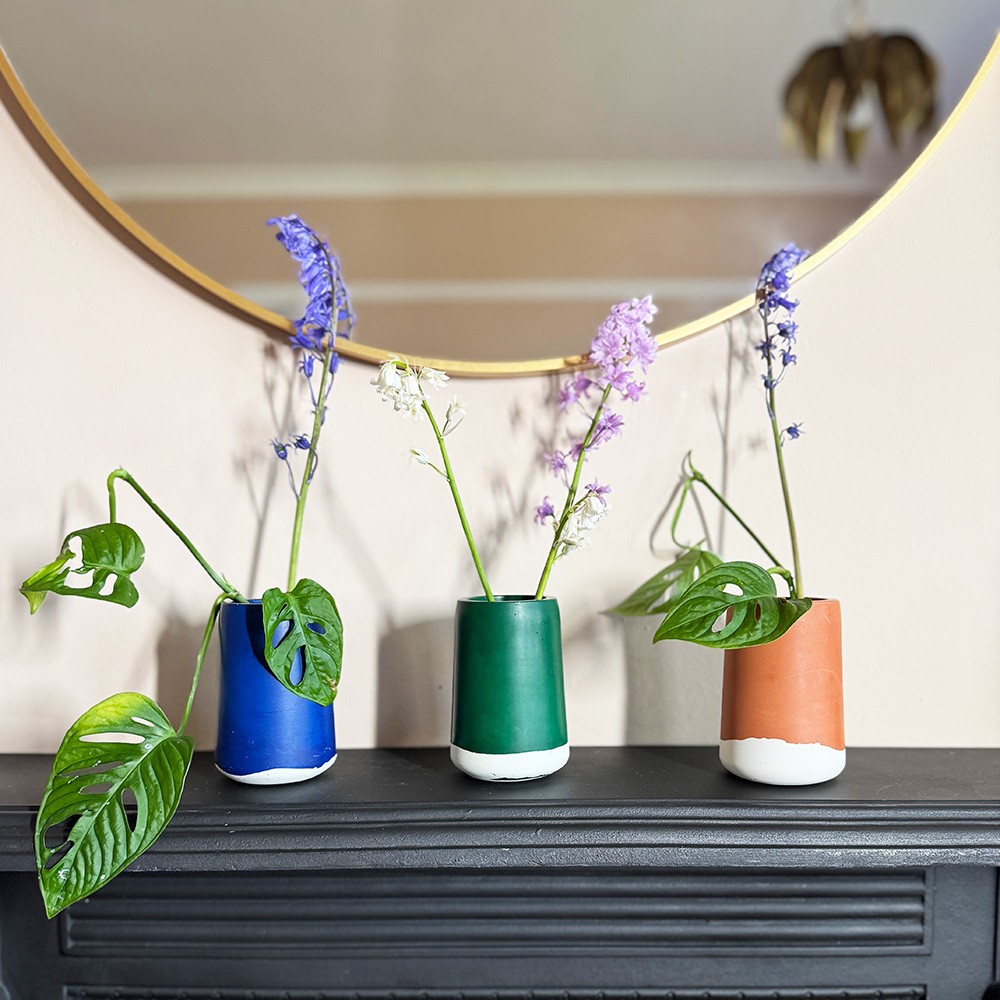 Handmade eco resin vases