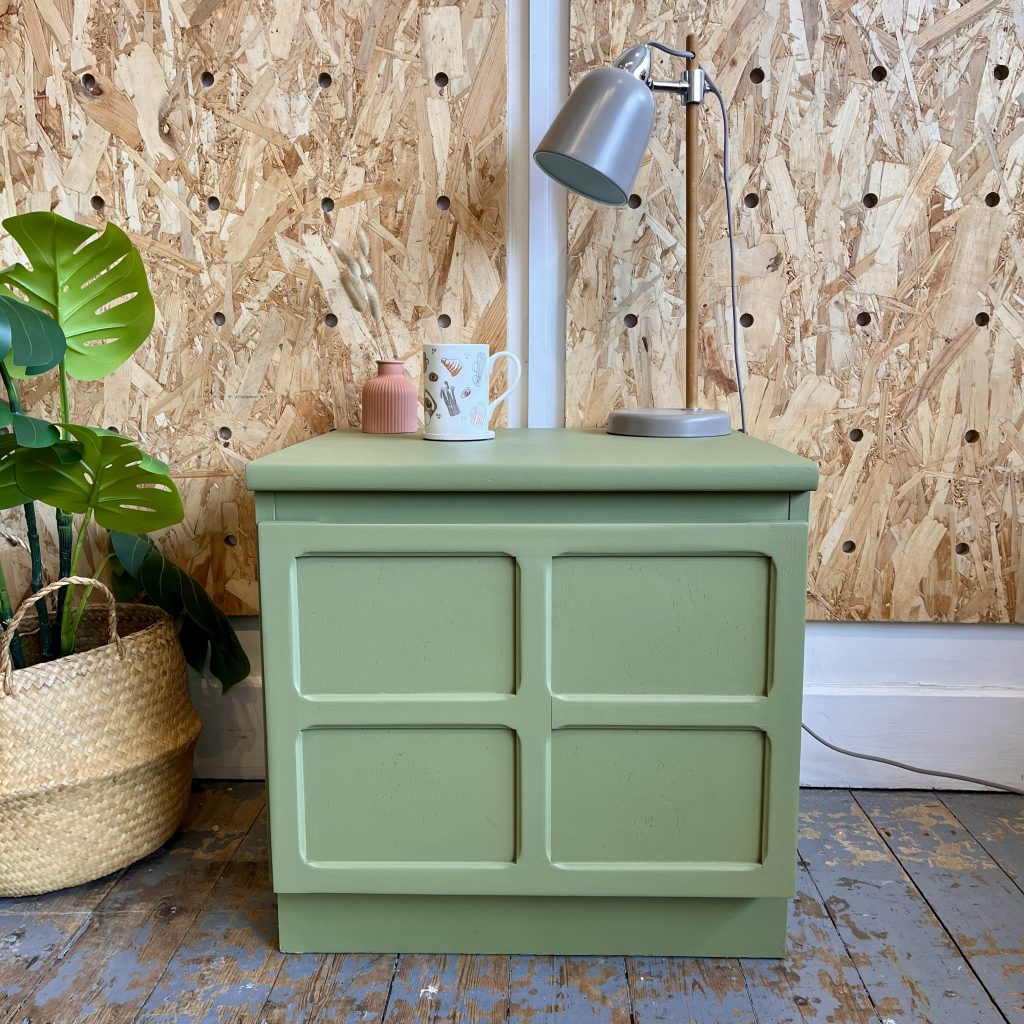 sage green cabinet