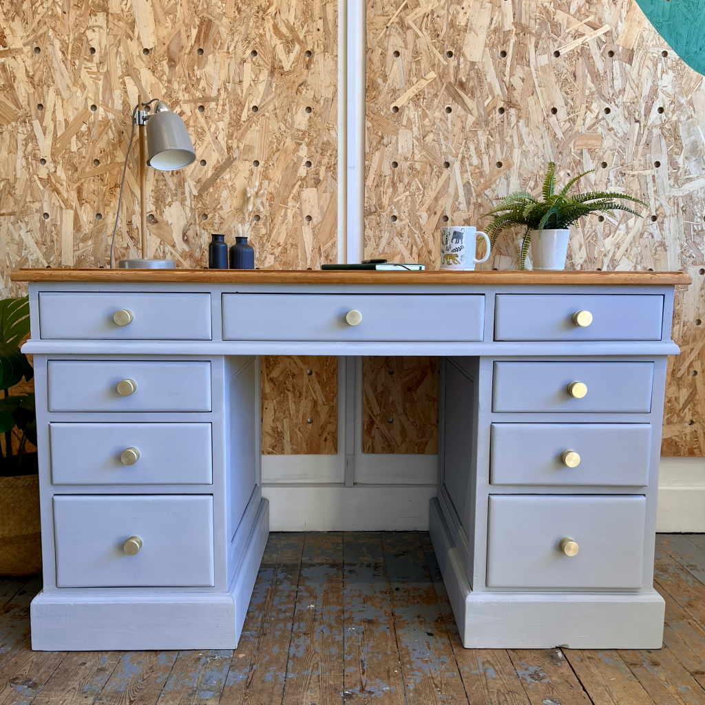 Grey Pedestal Desk