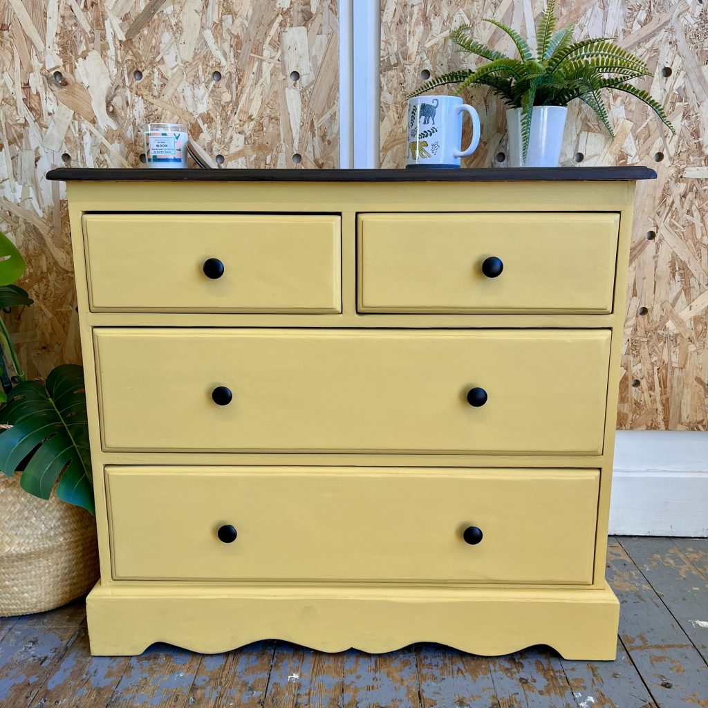 yellow two over two chest of drawers